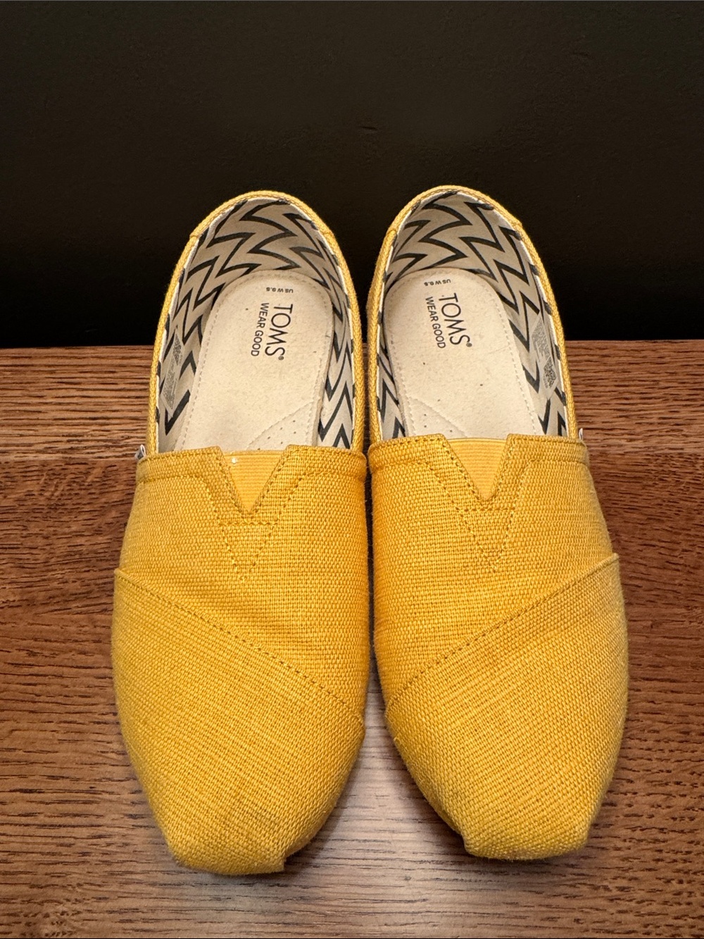TOMS Women's Alpargata Slip-On Canvas Loafers in Mustard Yellow - 9.5